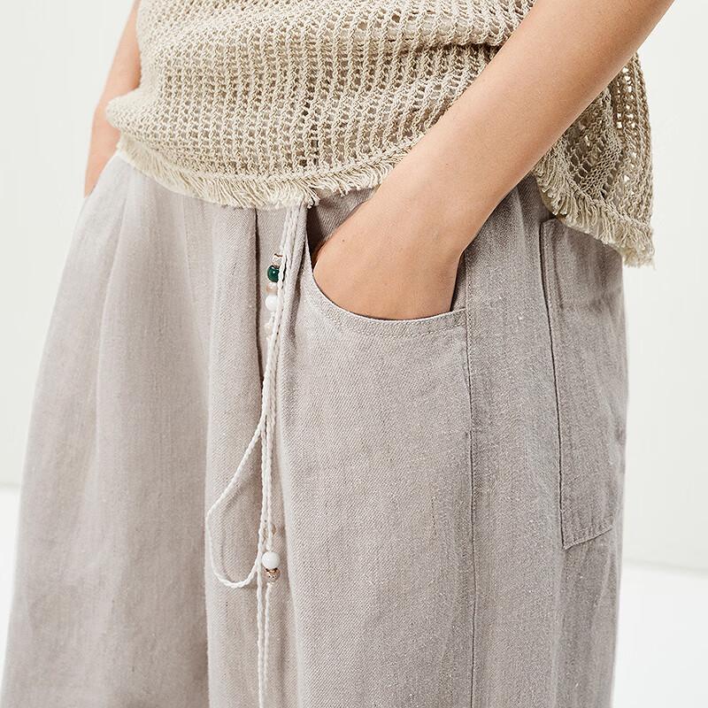 LESS 2025 Summer Linen Wide-Leg Pants