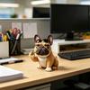 Funny Middle Finger Bulldog Statue Resin Cute Animal Figurine for Desktop Office Car Decor Gag Gifts for Dog Lovers
