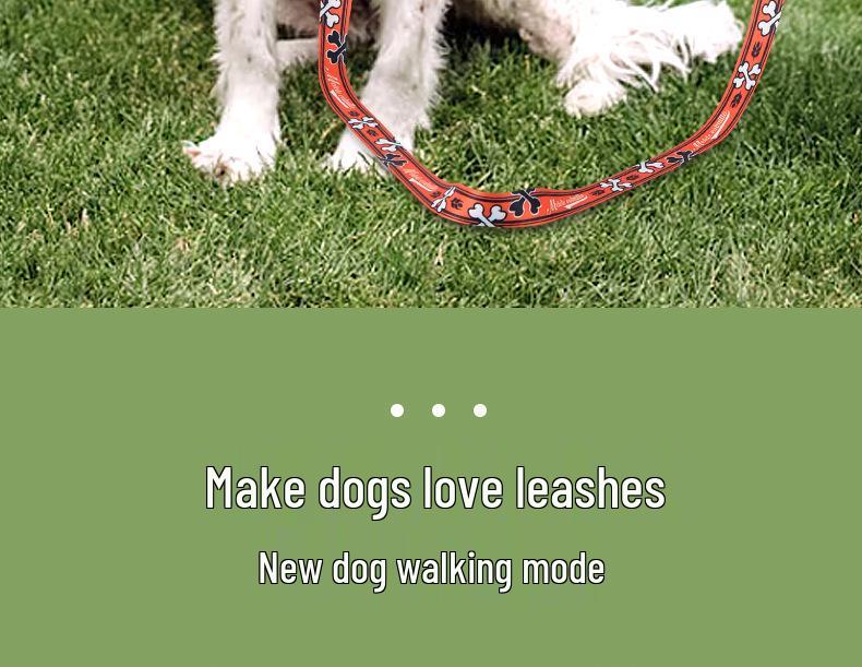 Polyester Printed Dog Leash with Logo - Explosion-Proof, Large Dog Traction Rope