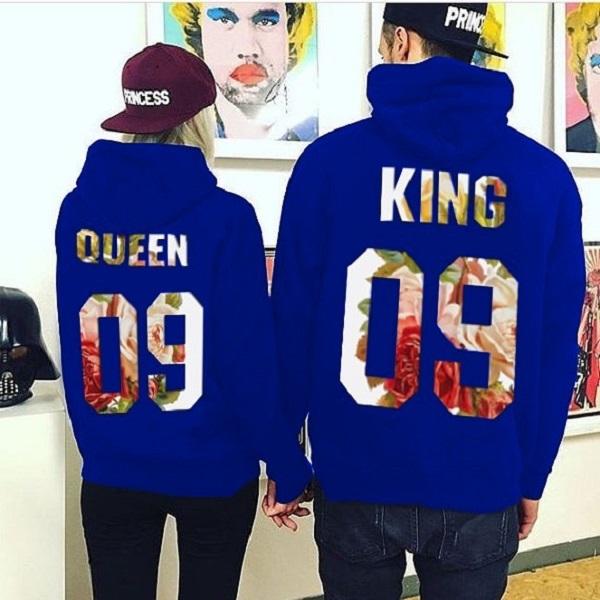 Talla grande S-XXXL Hombre Mujer Sudadera con capucha Rey y Reina Sudadera  con capucha de pareja impresa comprar a buen precio — entrega gratuita,  reseñas reales con fotos — Joom