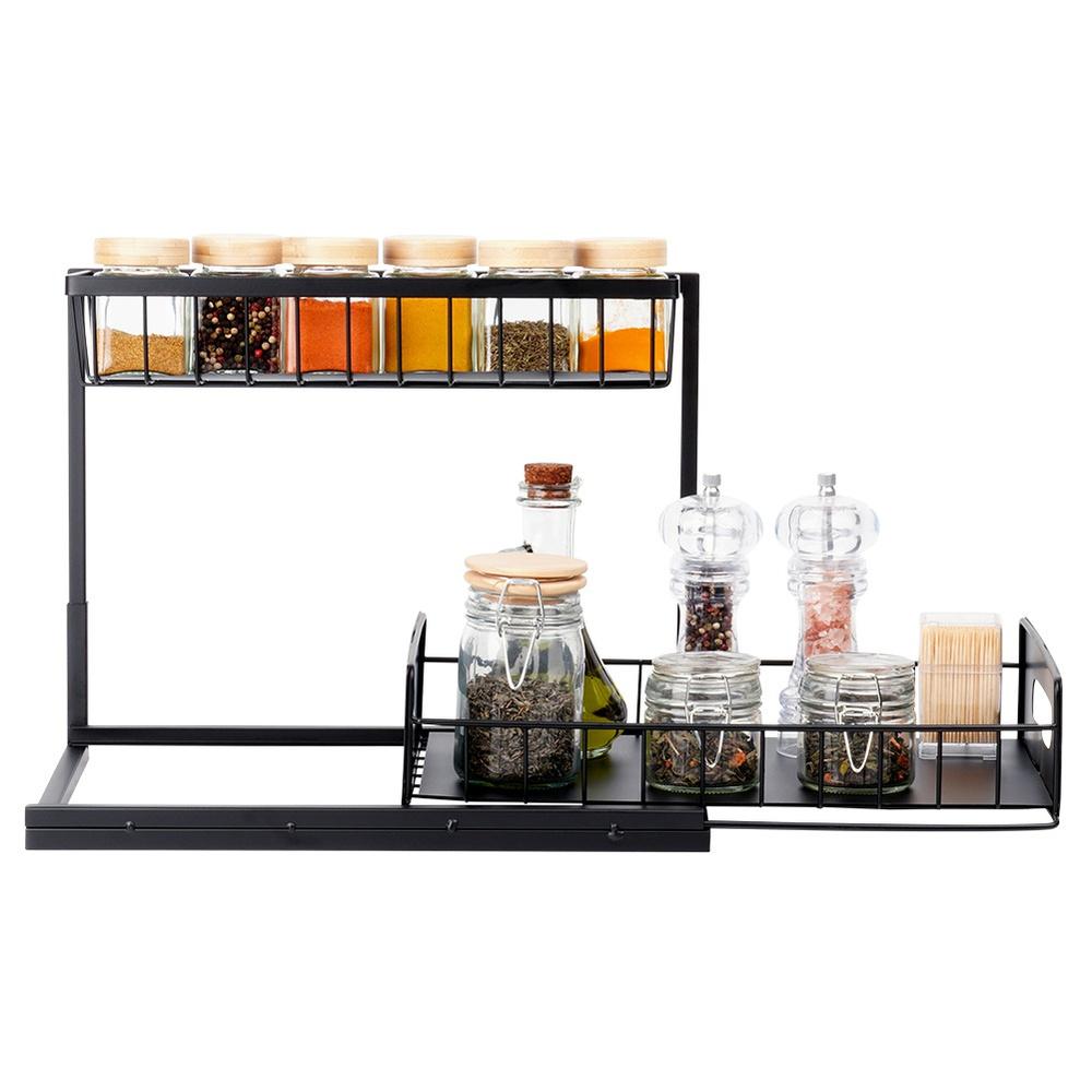 Two-Tier Metal Kitchen Shelf Stand Organizer Rack