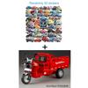 1:15 Scale Tricycle Cars Toys Models Alloy Diecast Rubber Tires Model Tricycles Tailgate Opened Vehicles for Adult Home Decor