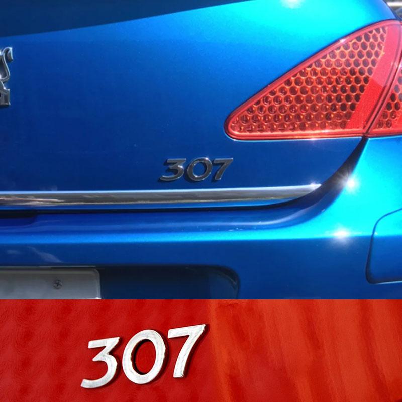 3D Premium ABS 307 Buchstaben für 307 Auto Kotflügel Kofferraum Heckhaube Aufkleber Emblem Abzeichen Aufkleber