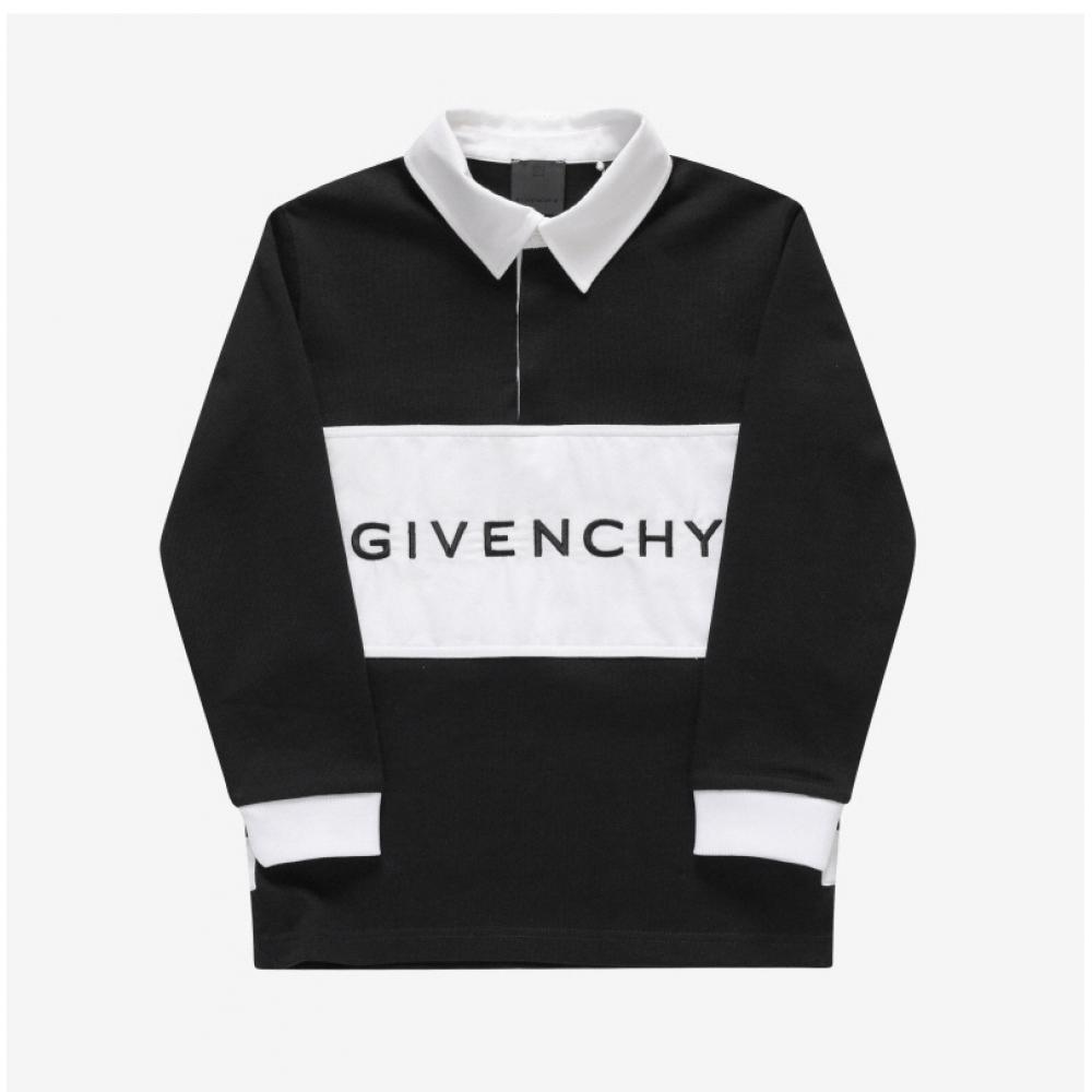 Givenchy H25466 09b Polo Copii cu Mânecă Lungă și Tricou cu Imprimeu Logo Bicolor