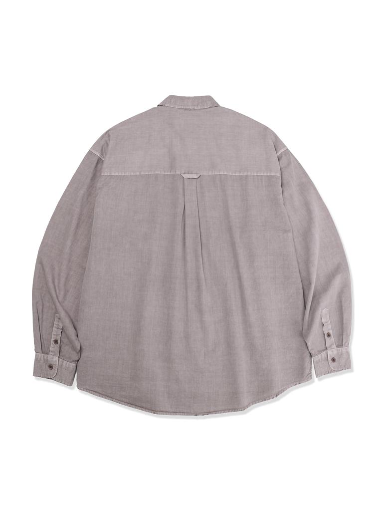 PSSHOPPER Pigment High-Density Damaged Shirt [Ash Brown]