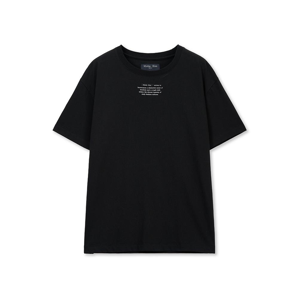 [Matinkim] LABEL POINT LETTERING TOP IN BLACK L