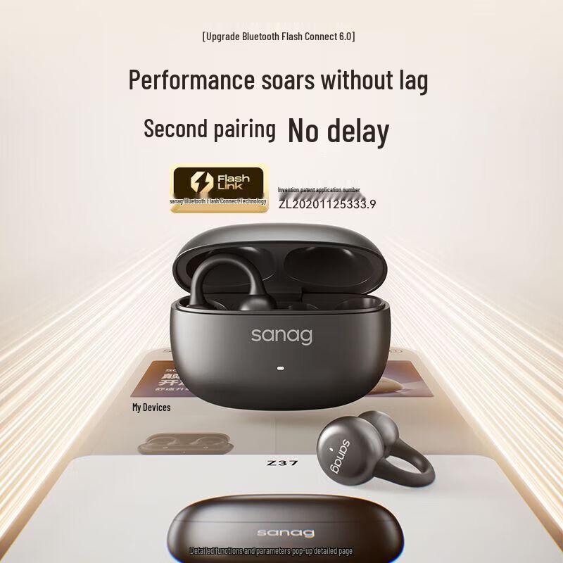 SANAG Z37 Open-Ear Clip Bluetooth Headphones