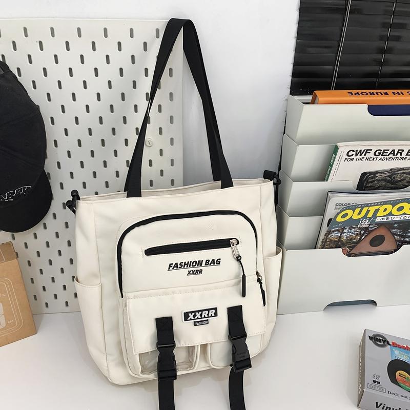 Women's Handbag Color Block Men's Messenger Bag Large Capacity Student Class Shoulder Bag