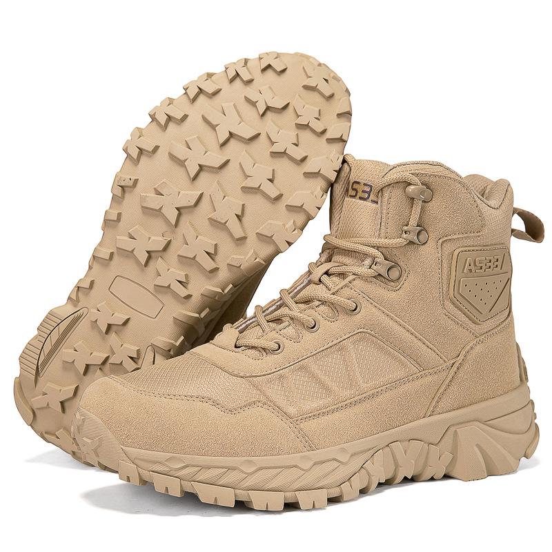 Men's Wear-Resistant Tactical Hiking Boots - Lace-Up, Outdoor Casual, Large Sizes Available