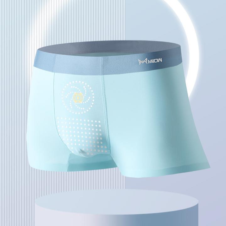 3pcs Men's Underwear Ice Silk Underwear with Seamless Flat Corner Shorts Boxer Brief