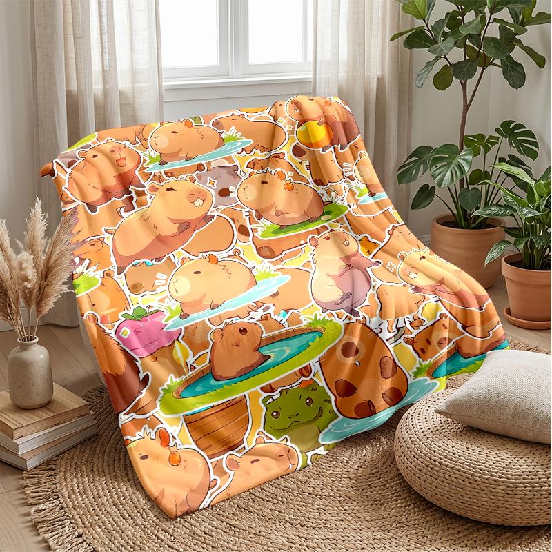 Cute Rabbit on Moon blanket Personalized Name Flannel Blanket Soft Cozy Plush Throw for Sofa Bed Lightweight Home Decor