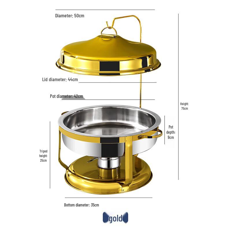 HUIWEN Round Stainless Steel Chafing Dish