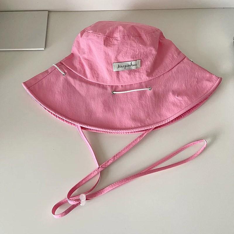 Women Summer Quick-drying Fisherman Hat Large Brim Sunshade Bucket Cap Korean Girl Beach Travel Caps Dual-use Variable Bag