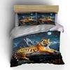 Tiger Resting, Moonlit Mountains Bedding Set For Kids Luxury Gift 3Pcs Digital Print Comforter Set Soft Comfortable Breathable