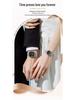 Retro Light Luxury Gold Square Watch with Large Dial and Calendar - High-Value Steel Band for Couples