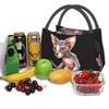 Shpynx Cat Thermal Insulated Lunch Bag Women Cute Kitten Resuable Lunch Tote for Outdoor Picnic Storage Meal Food Box