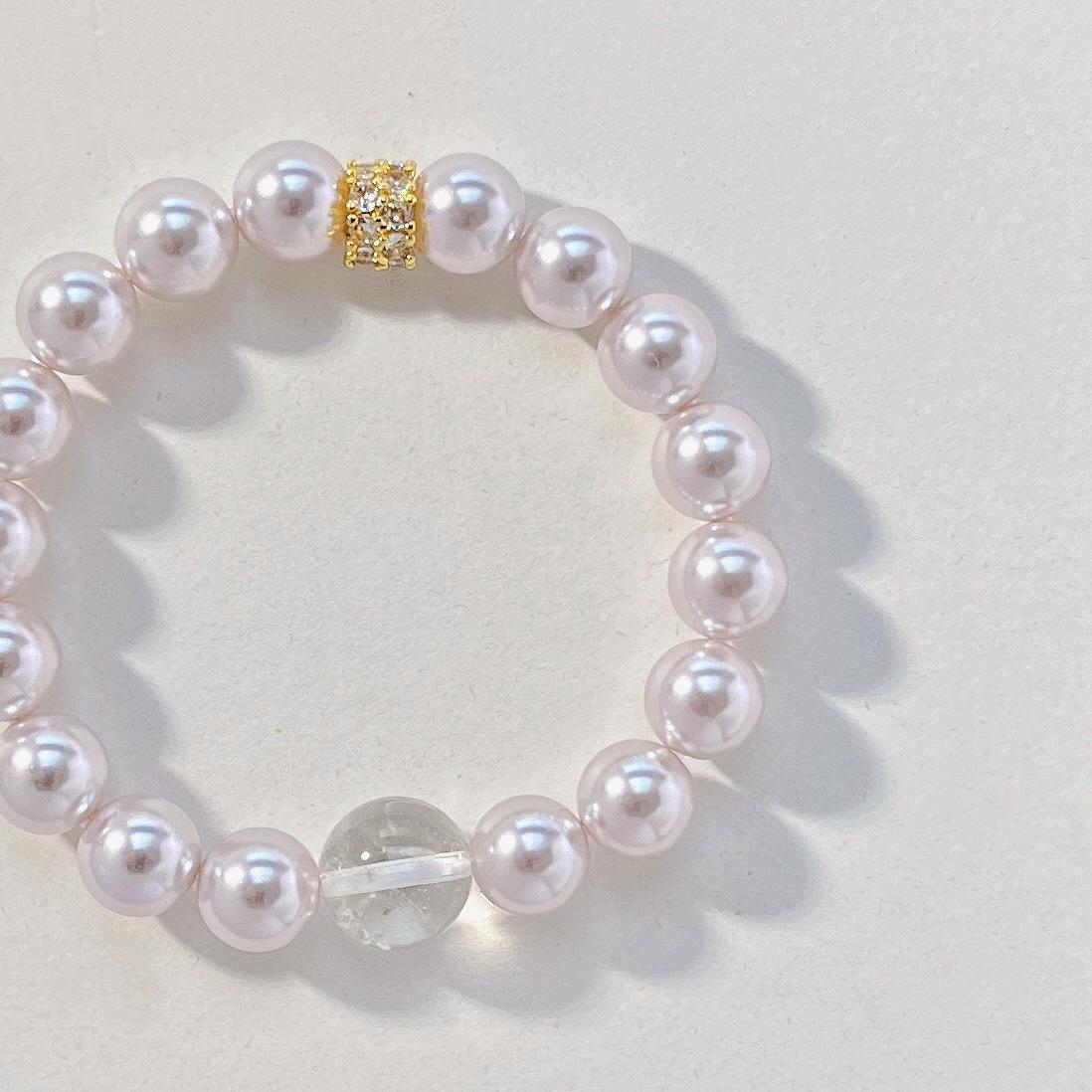 10Mm Manta Rose High Quality Strong Light Artificial Crystal Pearl Bracelet Bracelet