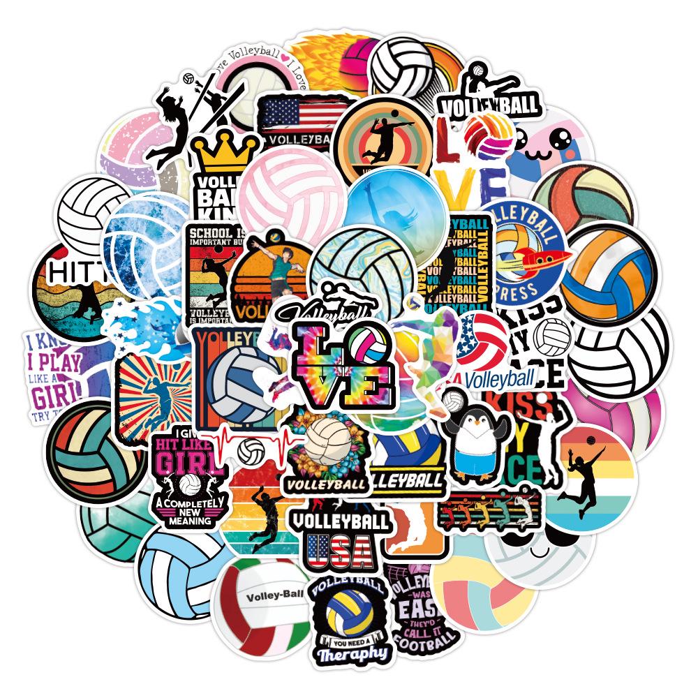100 Cross-border Volleyball Graffiti Stickers for Phones, Skateboards & Luggage - Waterproof & Decorative