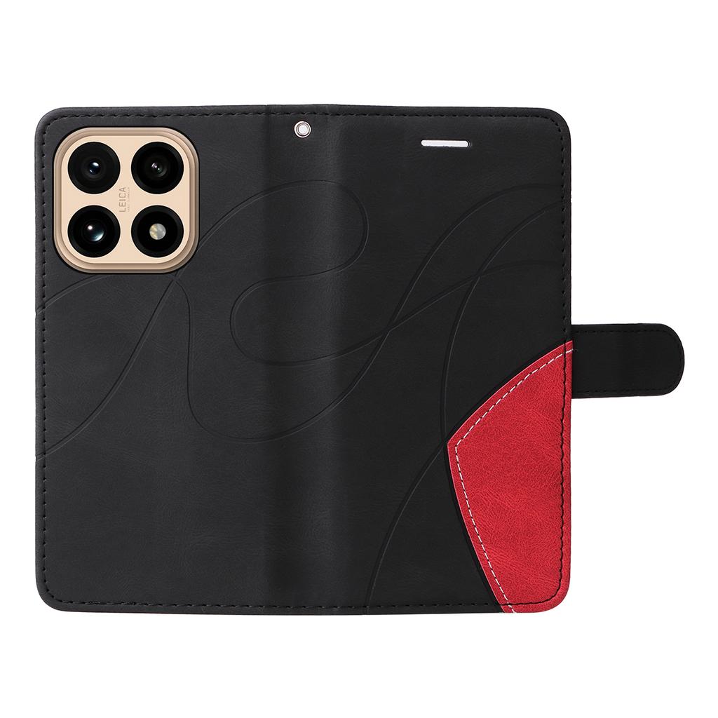 For Xiaomi 15T Leather Phone Case Stand Wallet with Bi-colour Splicing Design