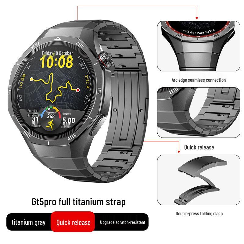 Titanium Alloy Strap for Huawei GT5/Pro GT4/Watch5/4/6 - Business Style Watch Band