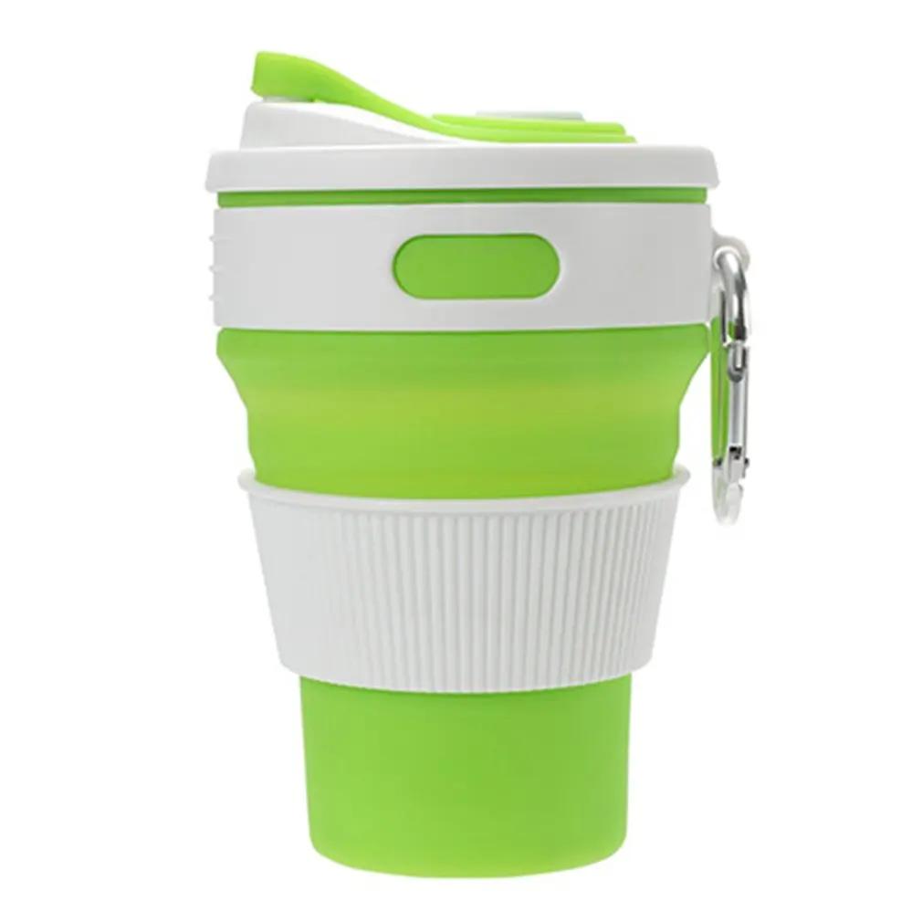 Folding Silicone Cup With Carabiner Portable Telescopic Drinking Collapsible Coffee Cup Multi-function Foldable Mug For Travel