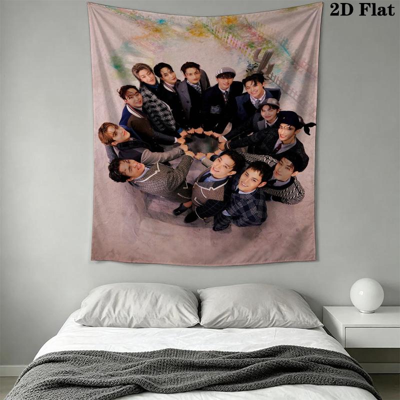 SEVENTEEN Wall Tapestry Aesthetic Wall Hanging Printed Fabric Blanket Decorative Tapestries for Bedroom Living Room Home Decor