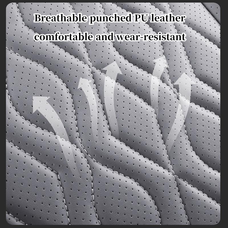 Universal Single  Car Seat Cover - Full-Wrap Design  Perforated PU Leather (Breathable & Durable), All-Season Fit for Most Cars