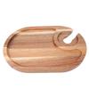 Wine Appetizer Plate Cheese Board Wooden Steak Plate with Wine Glass Holder for Party Gathering