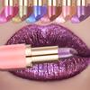 7- Aurora Chameleon Metallic Lip Stick High Shine Long-Lasting Diamond Blue Purple Lip Gloss for Halloween & Stage Makeup