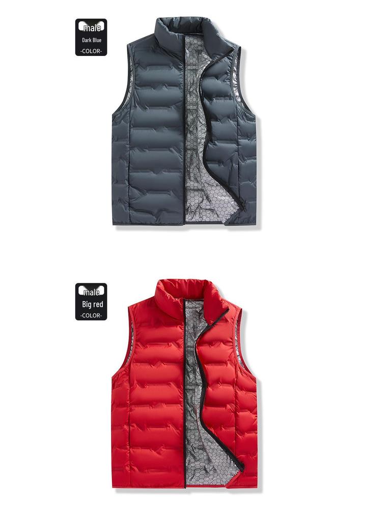 Unisex Large 80% White Duck Down Graphene Vest - Autumn/Winter 2024 Style, Warm Outerwear Gilet
