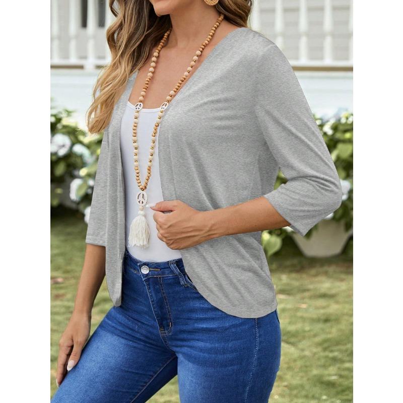 YYFS Damenmode, lässig, einfarbig, bedruckt, Herbst und Winter, langärmelig, Jacken und Mäntel