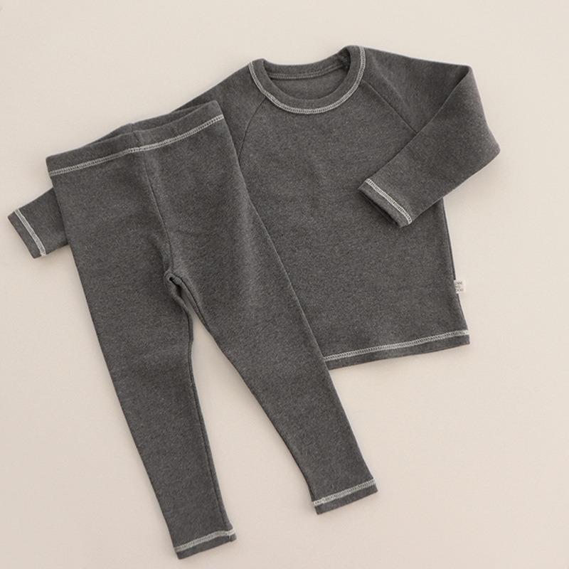 Autumn and Winter Warm Lycra Children's Pajamas Set Korean Style Children Lounge Set Baby Boys Girls Cotton Pajamas Kids Cozy Sleepwear Evening Suit