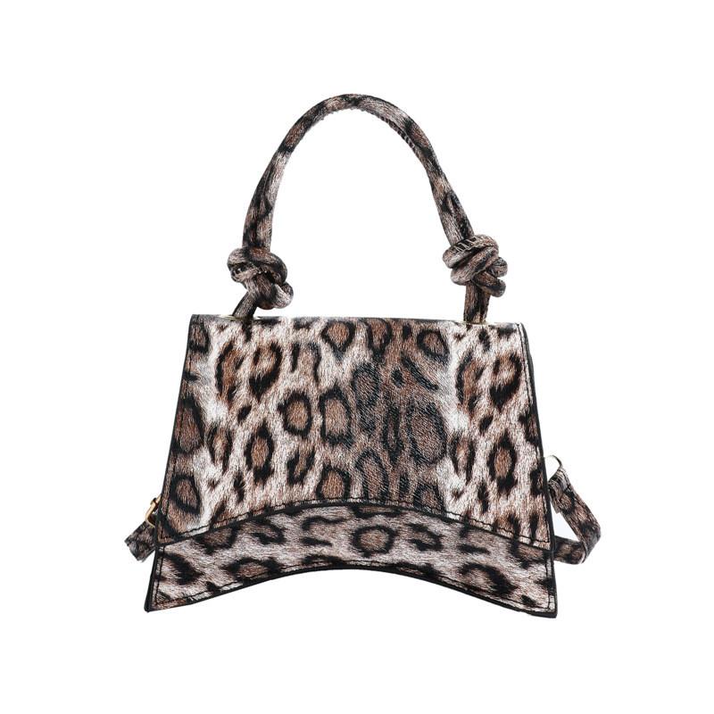 Stylish Pu Material Leopard Print Small Square Handbag Versatile Daily Shoulder Bag