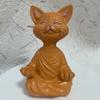 Meditation Cat Sculpture Home Decorations Resin Black Yoga Sitting Zen Cat Black Buddha Ornament Outdoor Garden Figurines