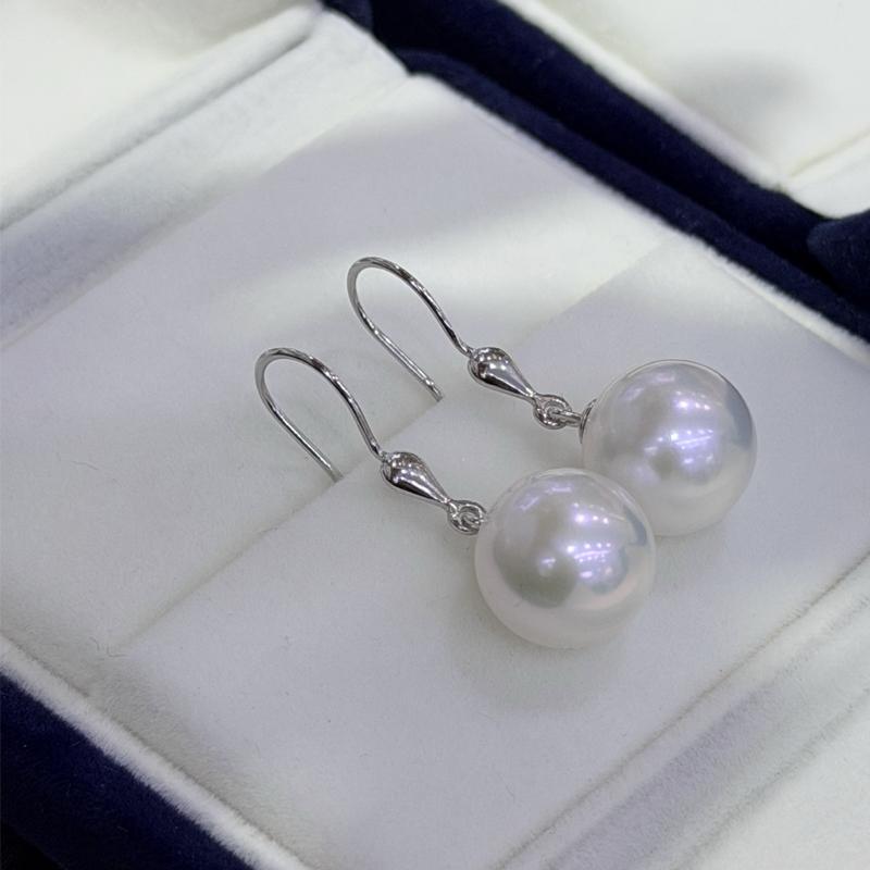 Minimalist  9-10Mm Pearl Hook Earrings S925 Silver Two Tone Finished Jewelry and Earring Settings for Replacement or DIY