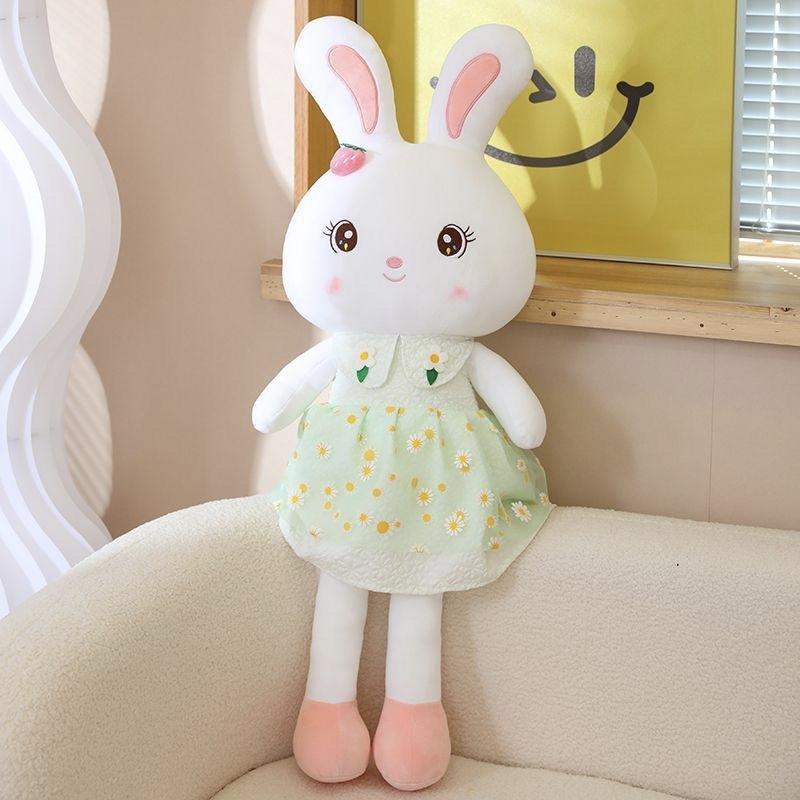 Peluche Lapin Mignon Animal en Peluche Lapin Doux Poupée Lapin Kawaii Oreiller de Sommeil Cadeau d'Anniversaire pour Enfants Filles Lapin Doux et Câlin pour Vous