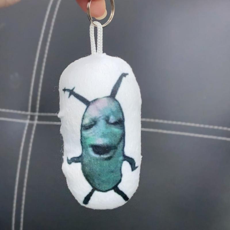 Cursed Plankton Meme Plush Squeak Pendant Bag Keychain Funny Bag Charm Voice Pendant Doll Model Ornament Gifts Toys