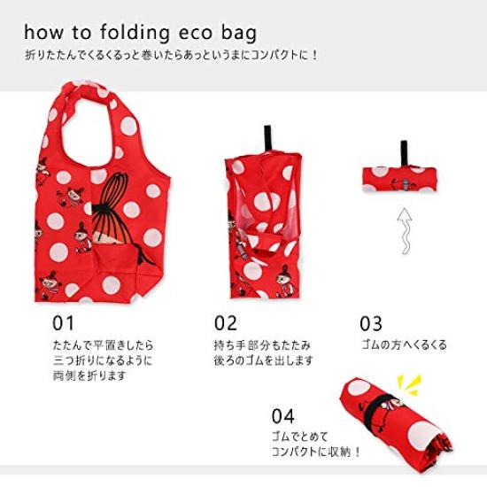 Small Planet MOOMIN Moomin Roll-Up Shopping Bag, Little My with Flower Flyer, Navy, MMAP3669, Small