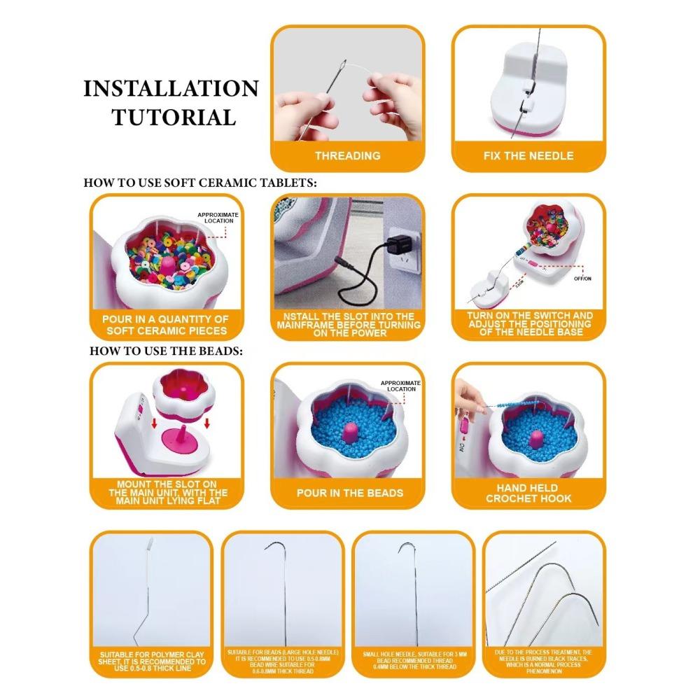 Elektrische automatische Perlenmaschine Perlenschale DIY manuelle Perlenmaschine weiches Keramikstück Reisperlen Perlenwerkzeug Perlengerät