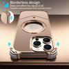 For iPhone 14 Pro Max Case PC + Metal Boardless Phone Back Cover with Kickstand