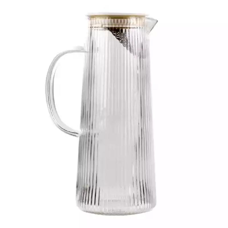 

Вертикальные полосы стеклянный чайник для холодной воды термостойкий большой емкости бутылка для воды домашний кувшин для сока графин для заваривания чая кувшин прозрачный