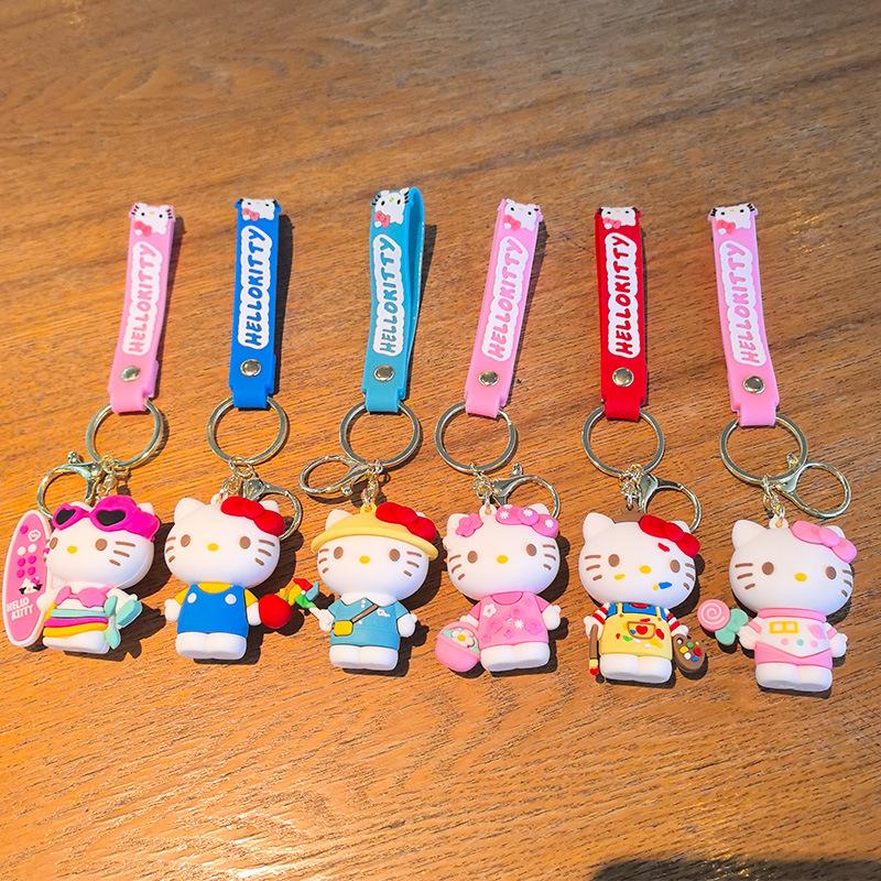 Kt Sanrio Keychain Kt Cat Figurine Kuramitsu Key Ring Student Small Gift Kawaii Cute Personalized Gifts Y2k Fashion Toys Anime