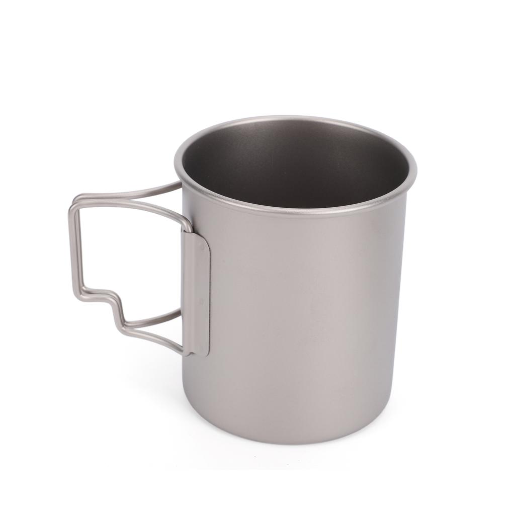 6pcs Ti Camping Cup Set with Fork Spoon Lightweight Water Mug for Backpacking Hiking Picnic Travel 4 Cups + 2 Fork Spoon