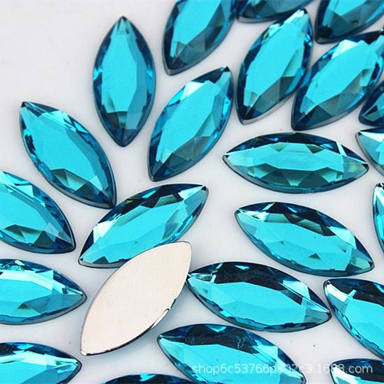 9x20mm Horse Eye Acrylic Flat Back Rhinestones for Jewelry and Craft Decoration