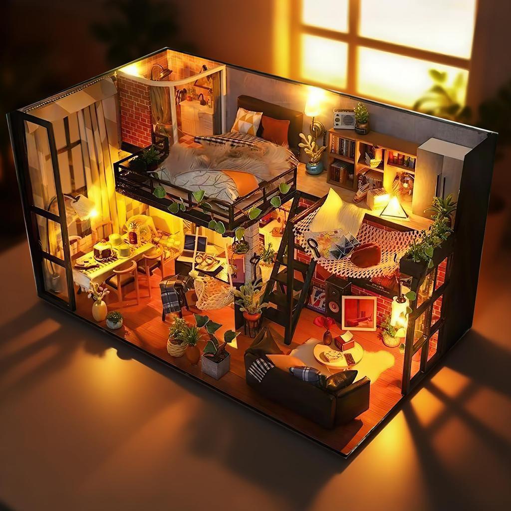 Fashion Alley Miniature Dollhouse Kit, Literary Utopia, Handmade Kit for Beginners, Includes Acrylic Case (TD43+Z)
