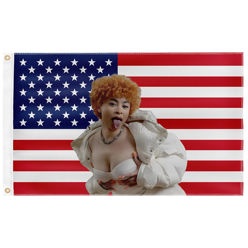 Jmg Household Supplies Unisex Ins Style American Flag Print Tapestry Ice Rapper Spice Flag Hippie Boho Style Wall Hanging Dorm Bedroom Decor
