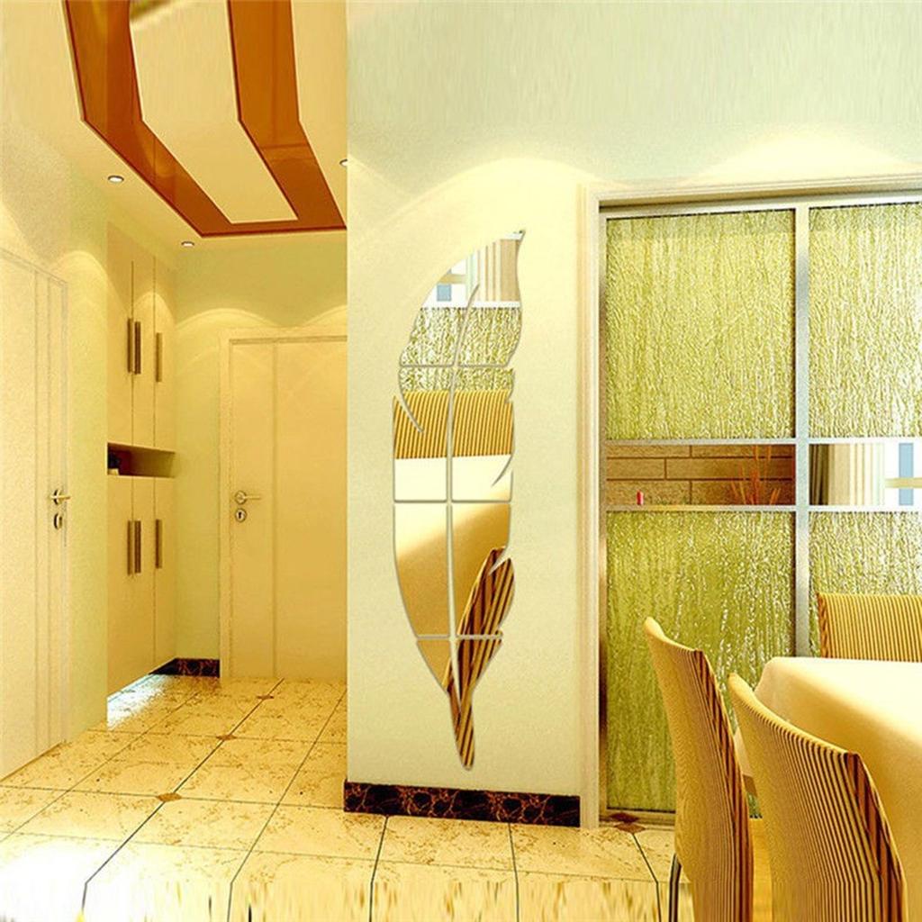 Creative Feather Mirror Sticker Unique Decorative Accent for Your Home