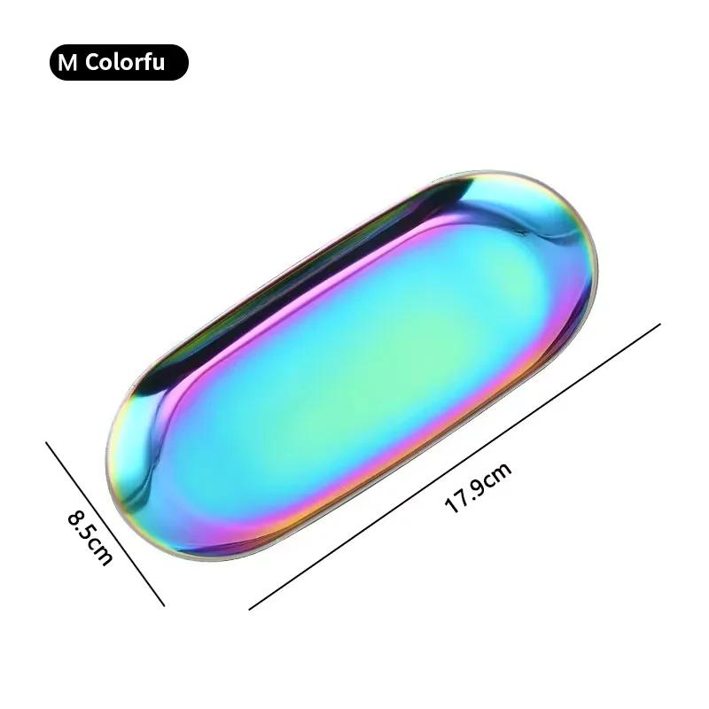 Modern Simple Metal Stainless Steel Storage Tray Jewelry Display Tray Shooting Props Trinkets Display Box Multi-functional