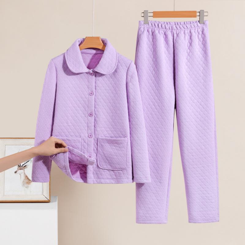 

Women s Winter Warm Plus Size Two-Piece Suit: Thick Long Sleeve Top & Pants L
