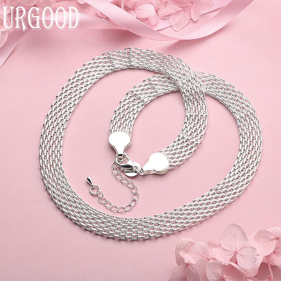 

925 Sterling Silver 10mm Braided Necklace Wedding Gift Jewelry